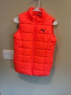 Kids Orange Puffer Vest Puma Medium